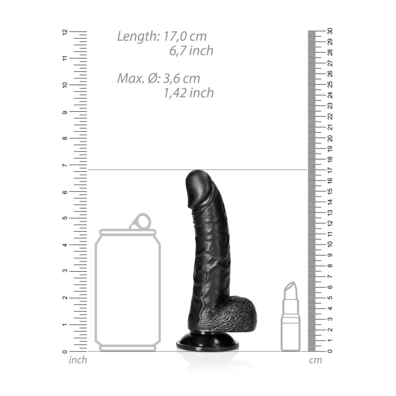 Silikonowe żylaste czarne dildo przyssawka 23 cm